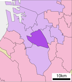 Location of Naka ward Sakai city Osaka prefecture Japan